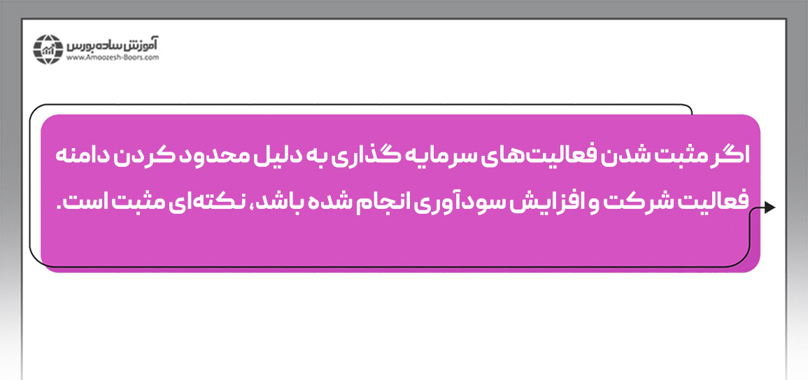 مثبت شدن فعالیت‌های عملیاتی و سرمایه گذاری و منفی شده فعالیت‌های تامین مالی