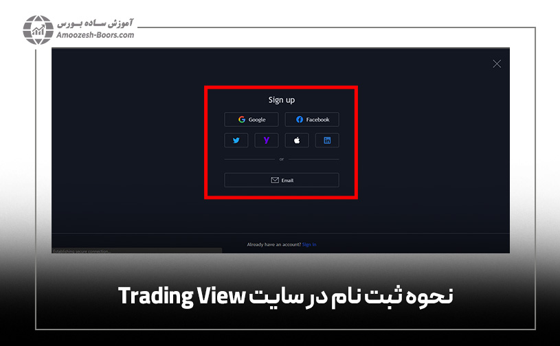نحوه ثبت نام در سایت تریدینگ ویو